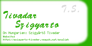 tivadar szigyarto business card